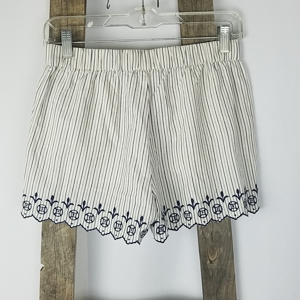 Madewell women XS embroidered Jardin shorts scalloped hem Vacation resort beach - Picture 4 of 5